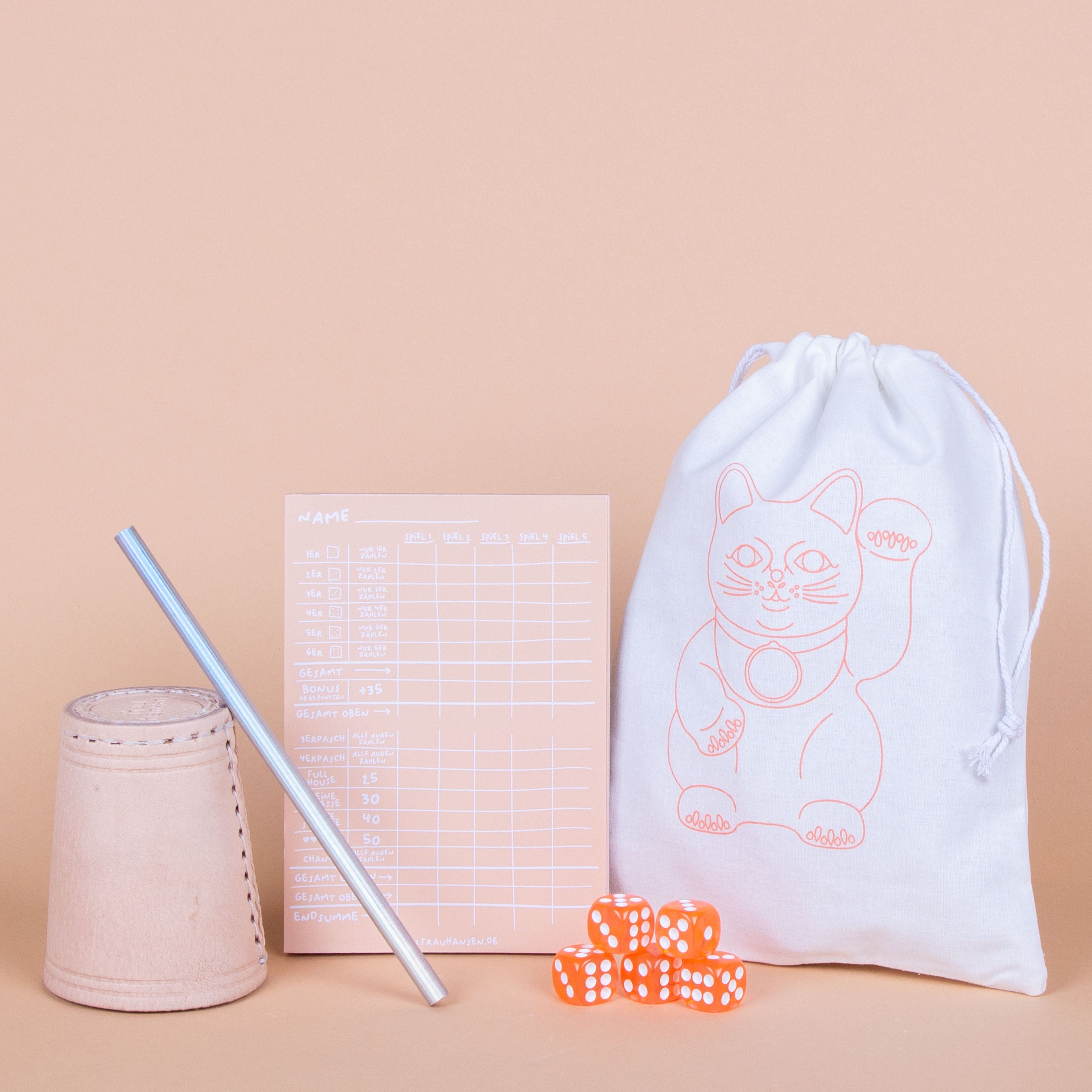 Würfelspiel | Peach 5er Set