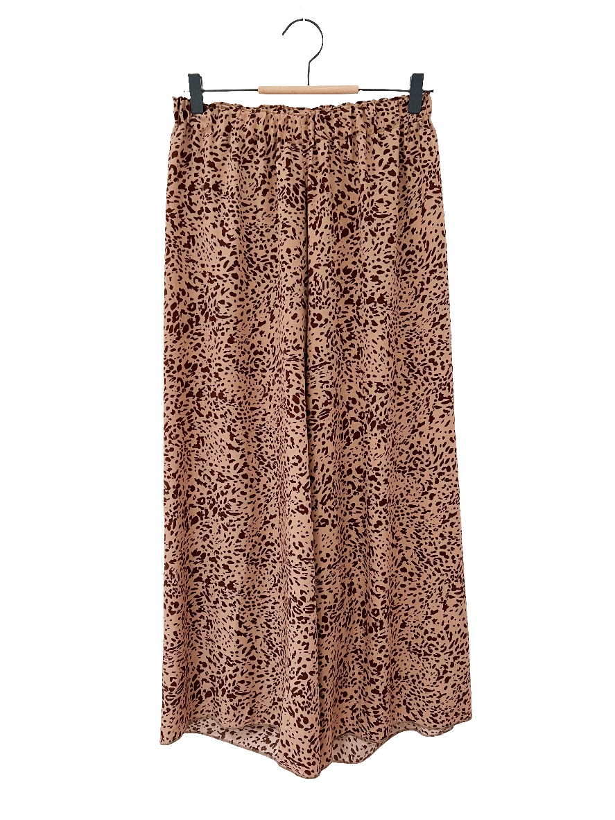 Damen Culotte Hose Viskose - Leo Animal Print | beige
