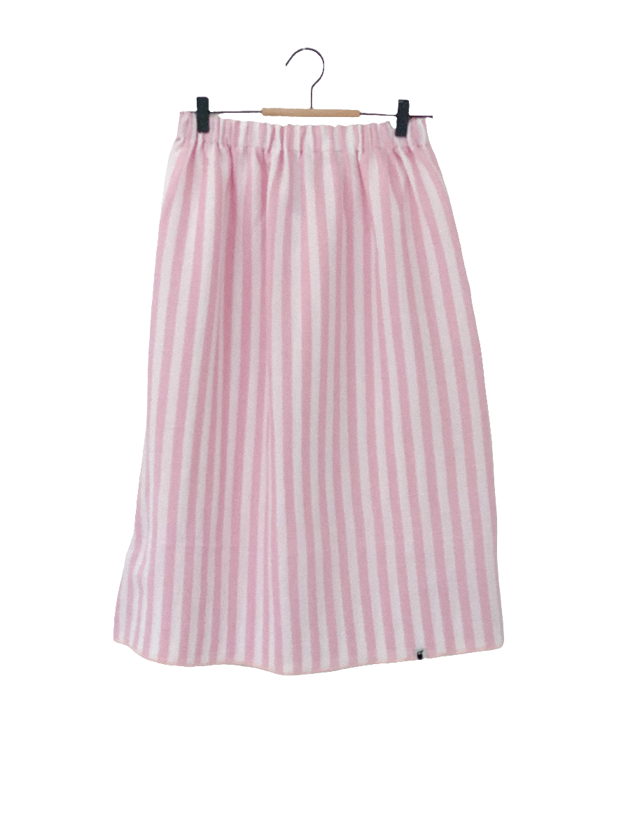 Damen Rock Musselin | Streifen rosa