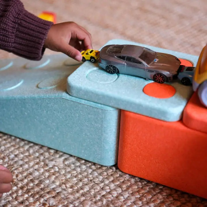 Bausteine Monokrom | 6 Teile Oceanblau