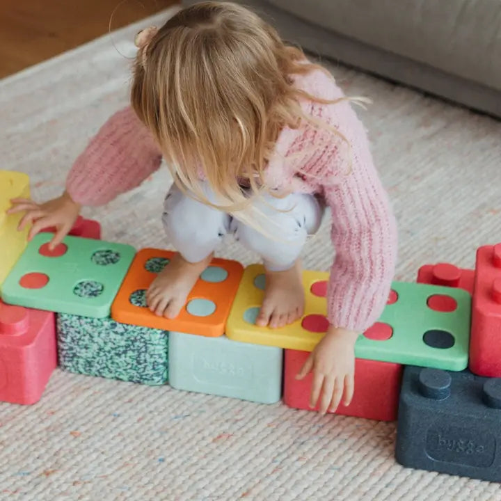 Bausteine Monokrom | 6 Teile Oceanblau