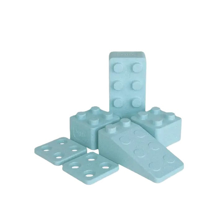 Bausteine Monokrom | 6 Teile Oceanblau