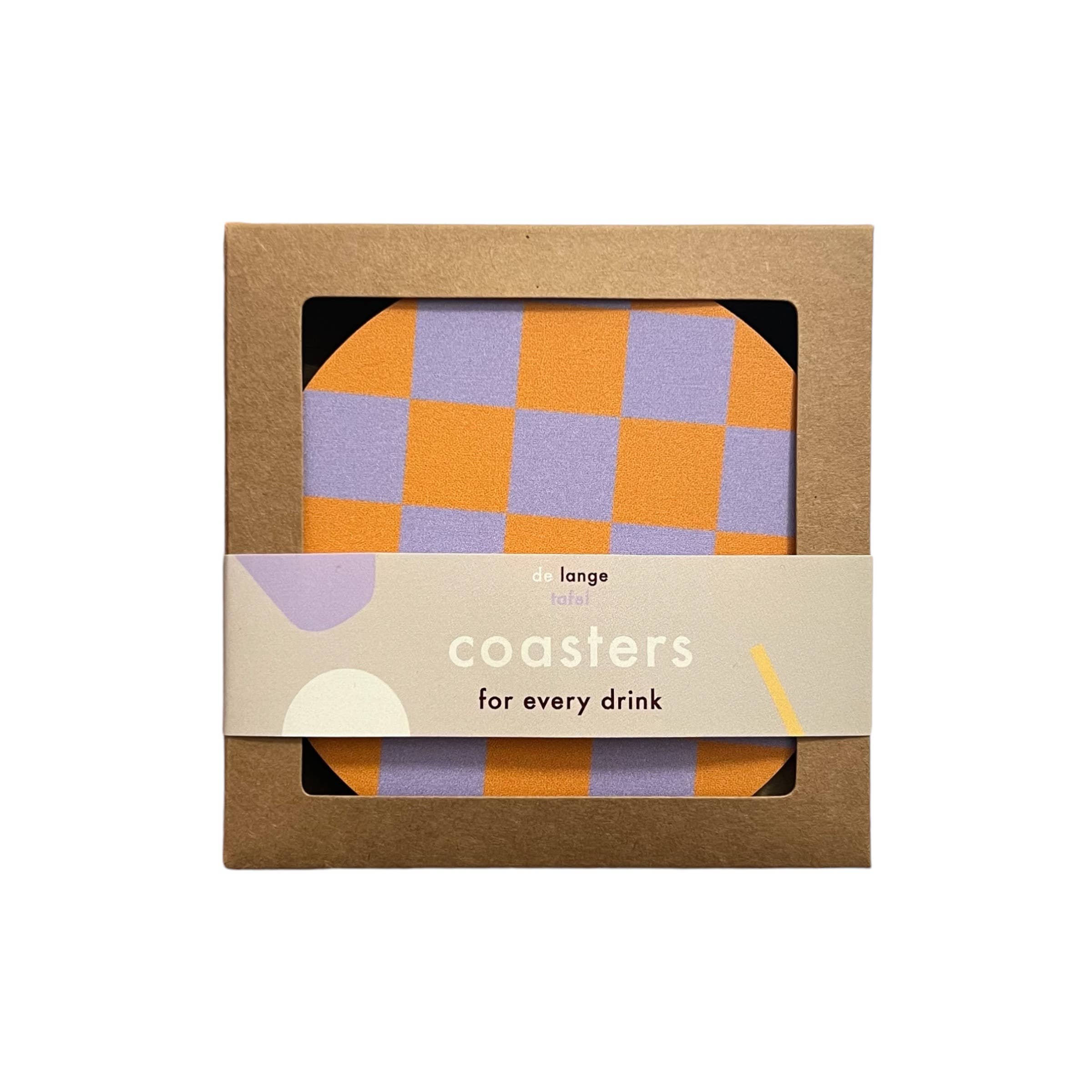 Untersetzer | kariert orange/lila