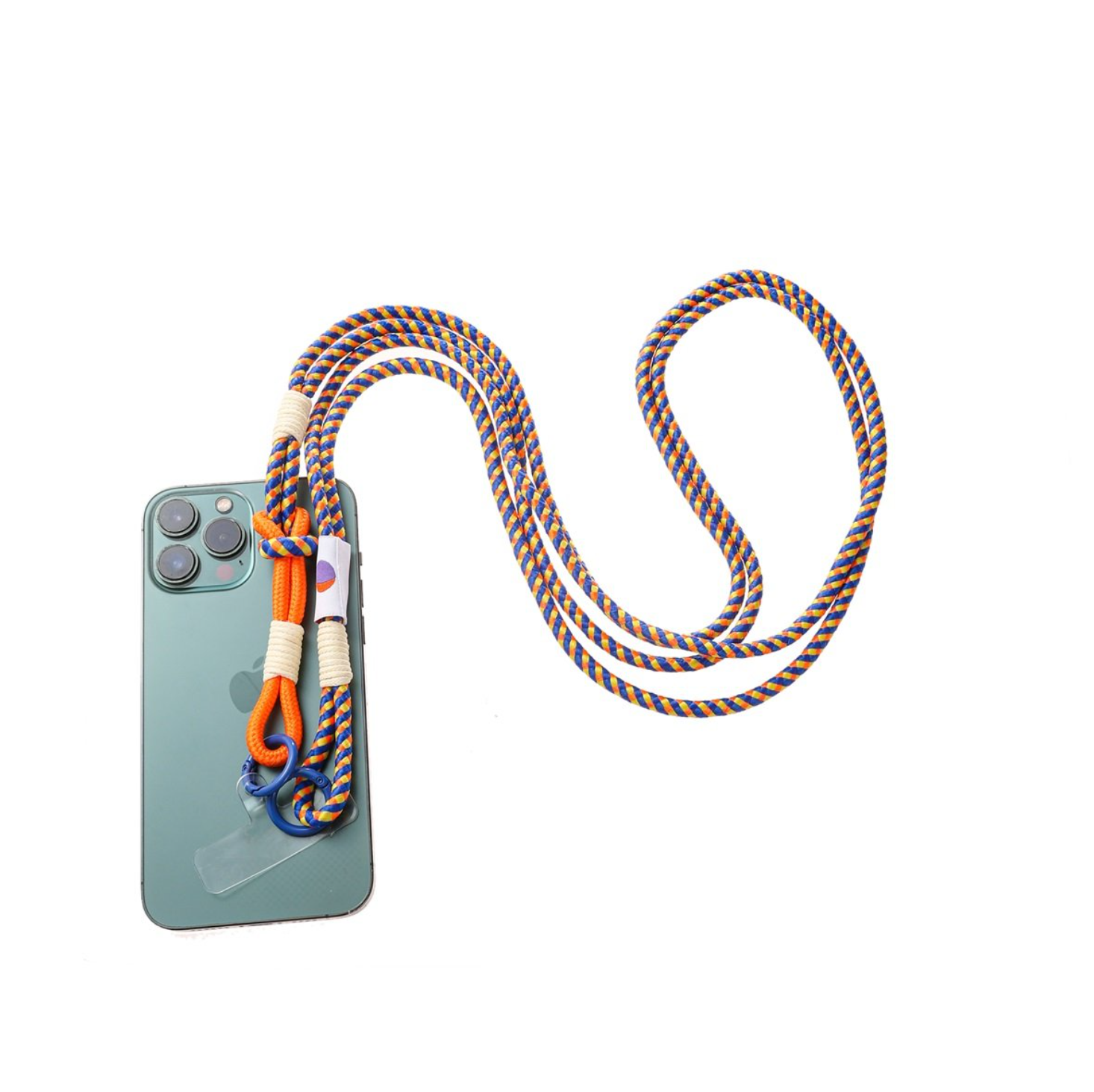 Handykette Long Knot | Koralle/Blau