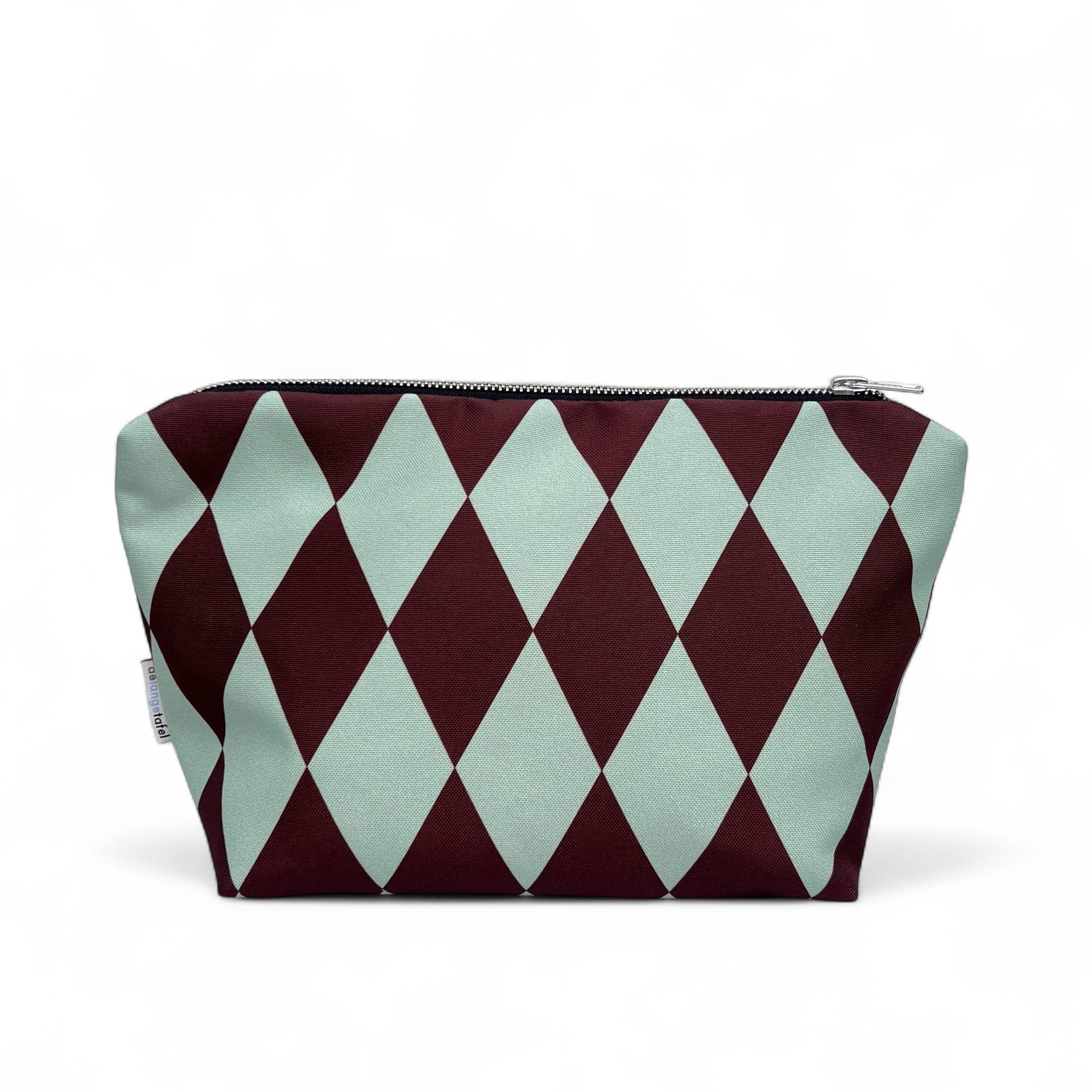 Kulturtasche Diamond | Grün/Aubergine