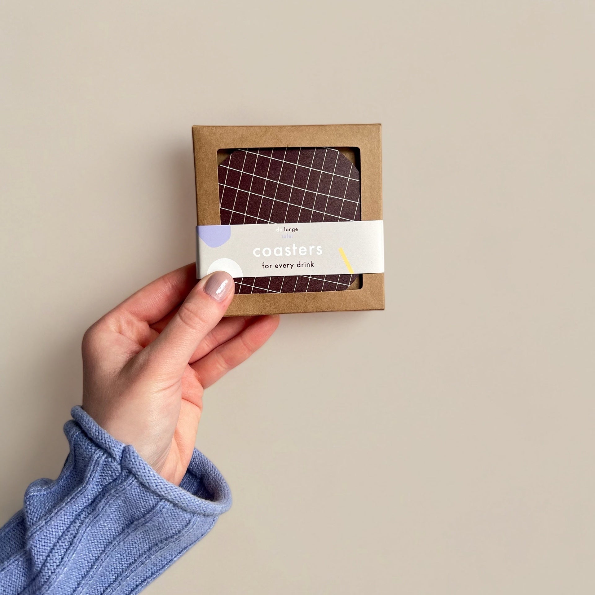 Untersetzer Checkered | Aubergine/Weiß