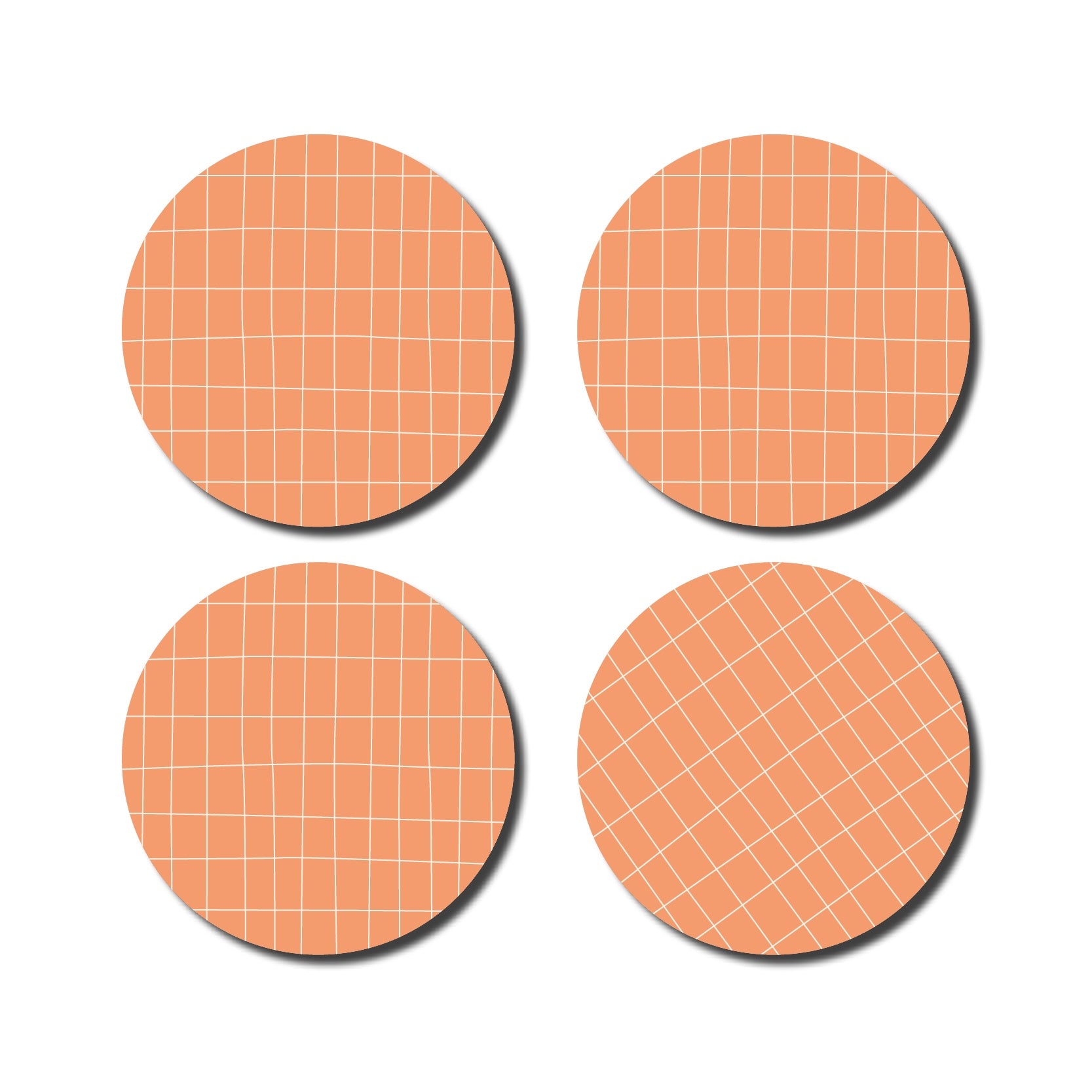 Untersetzer Checkered | Pfirsich/Weiß