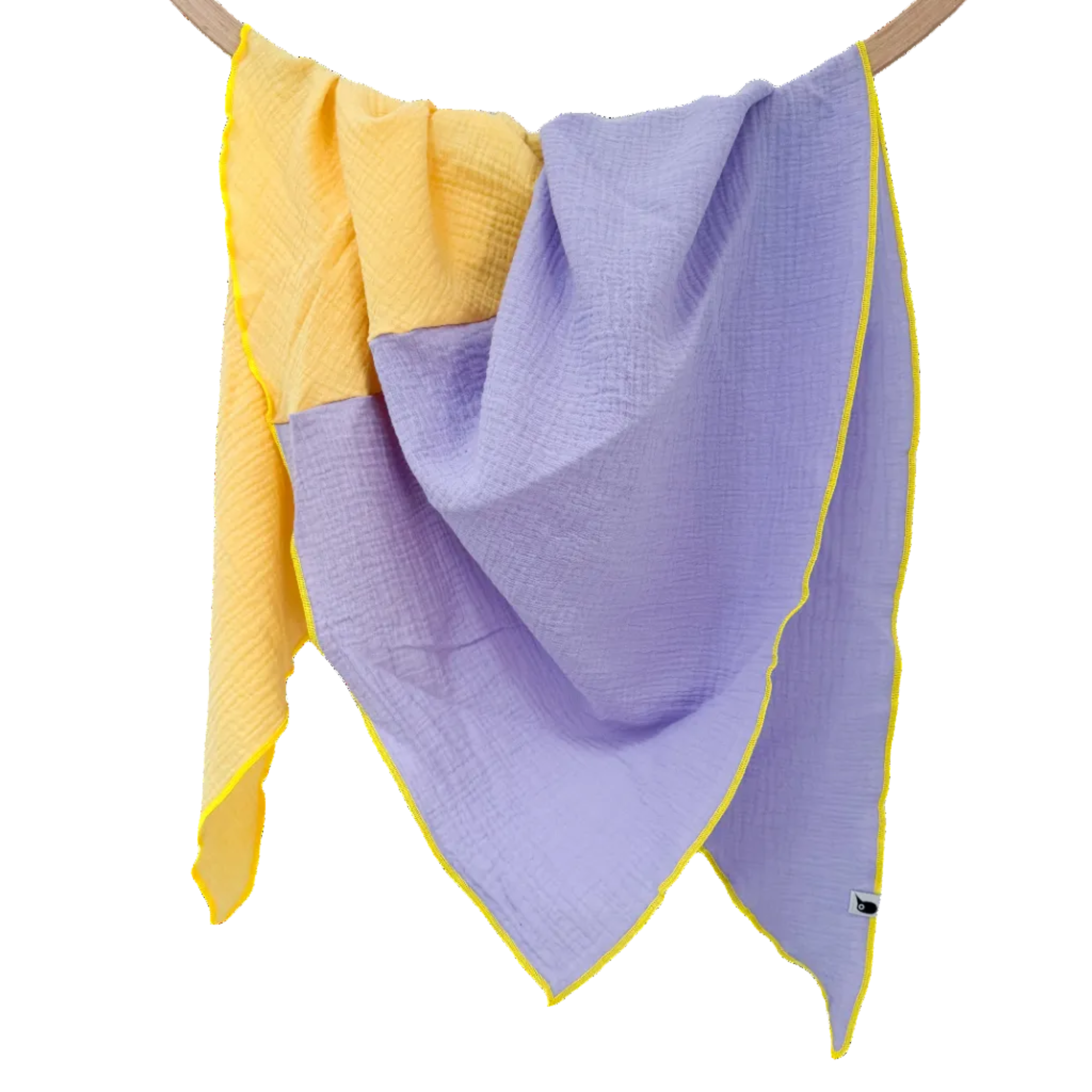 Musselintuch | Flieder/Gelb