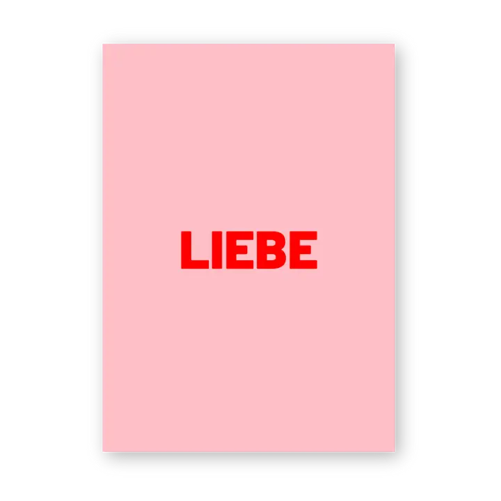 Postkarte aus Holzschliffpappe | LIEBE
