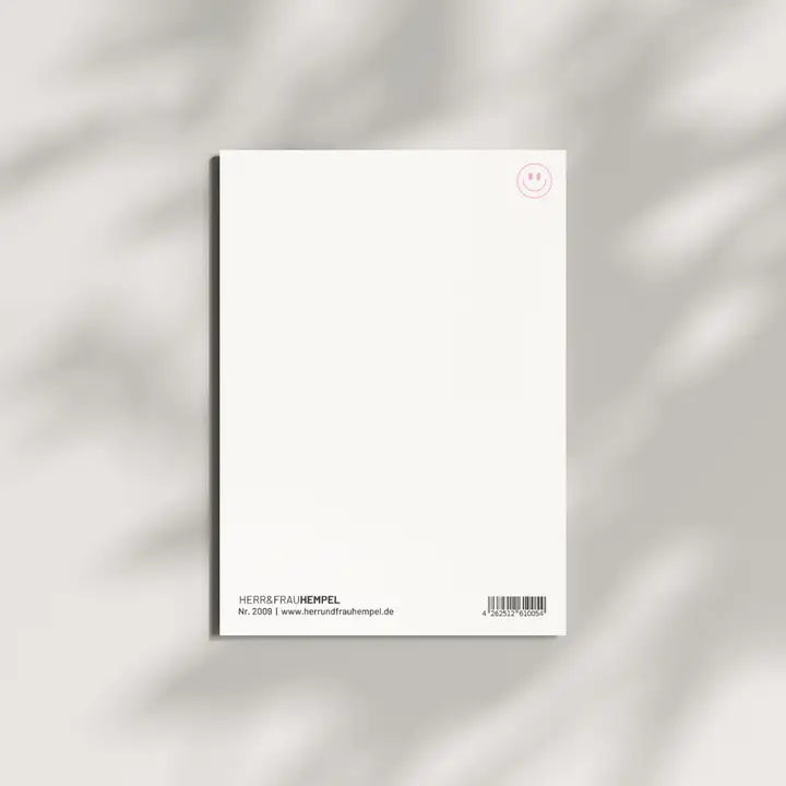 Postkarte aus Holzschliffpappe | Streifen Smiley