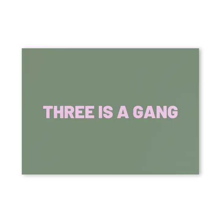 Postkarte aus Holzschliffpappe | THREE IS A GANG
