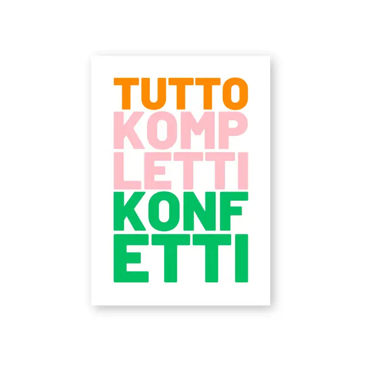 Postkarte aus Holzschliffpappe | TUTTO KOMPLETTI KONFETTI