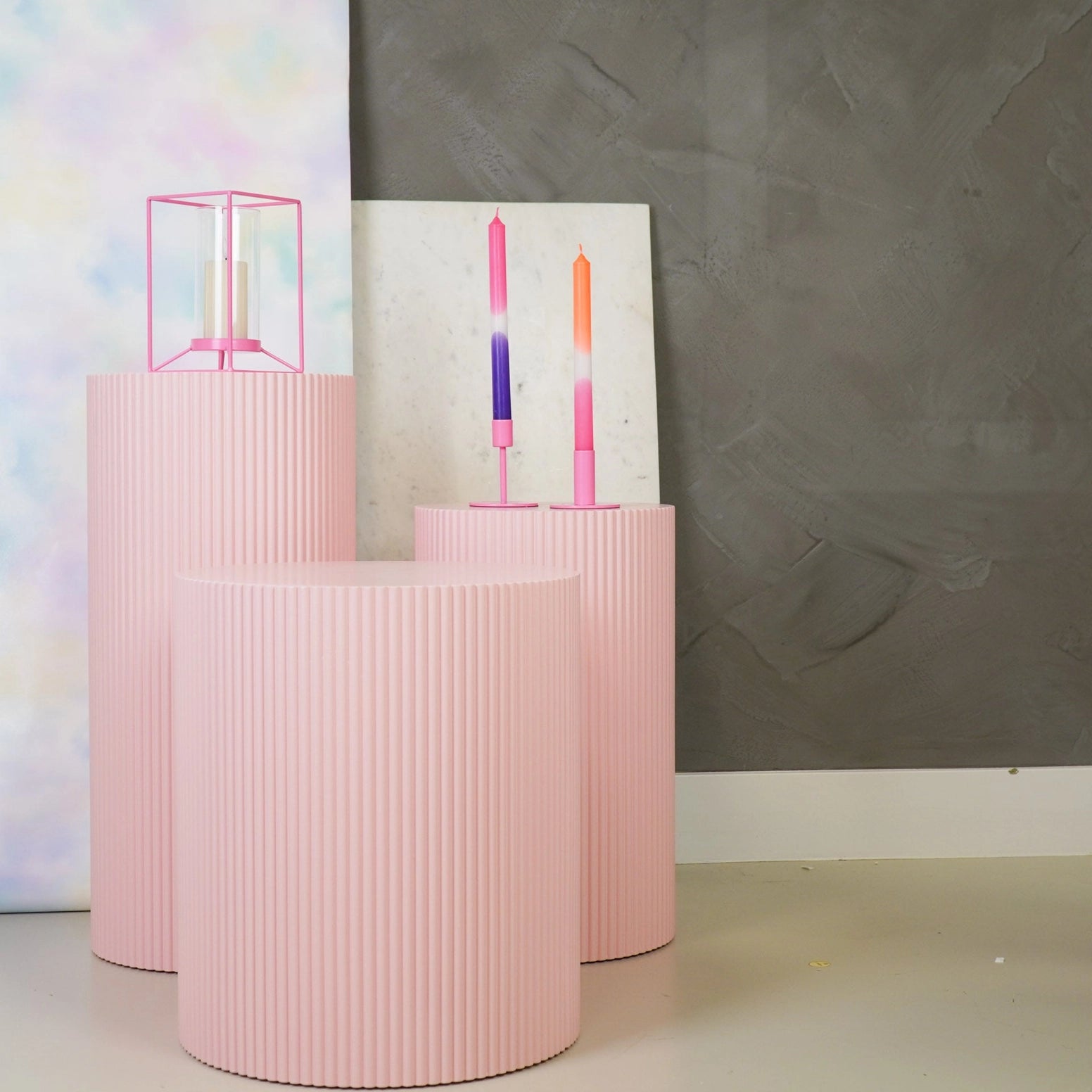 Beistelltisch Pillar Cylinder | Light Pink 30x54cm