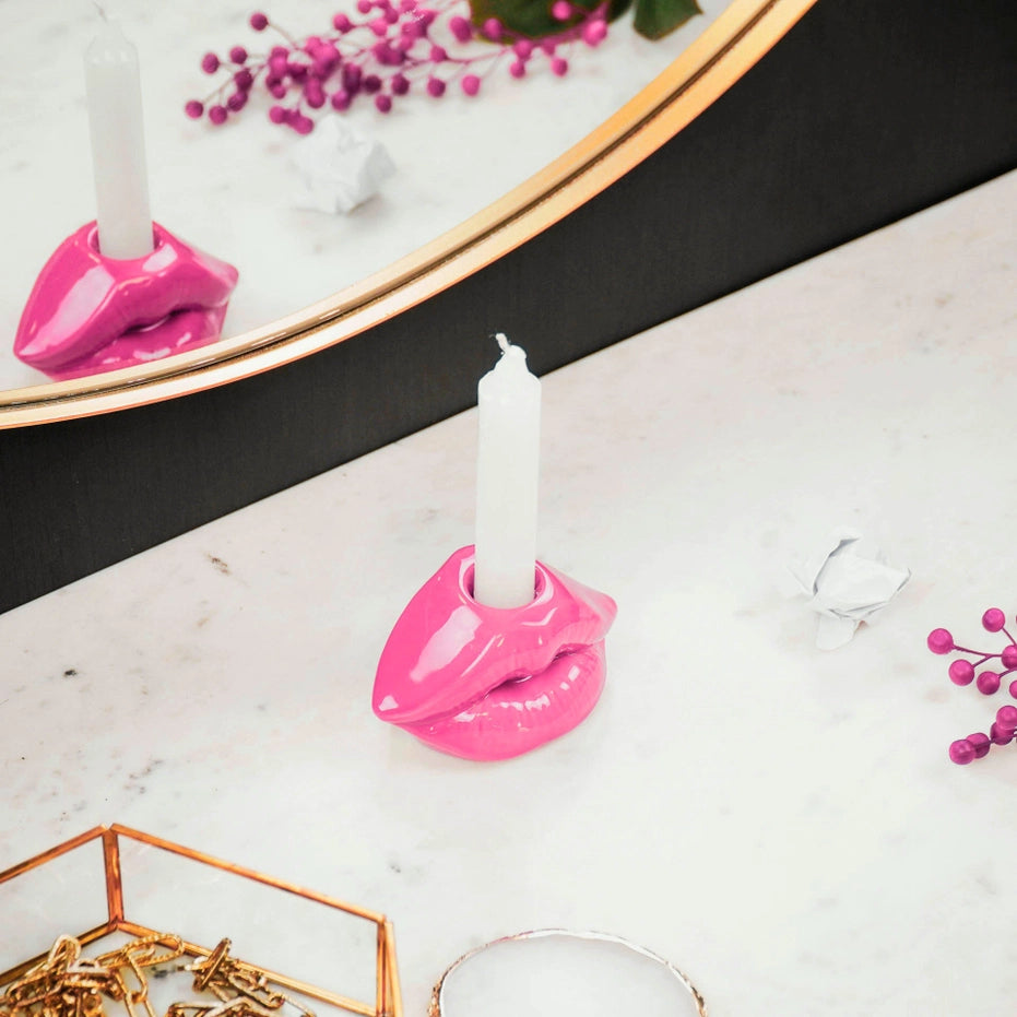 Kerzenhalter Lips | Neonpink