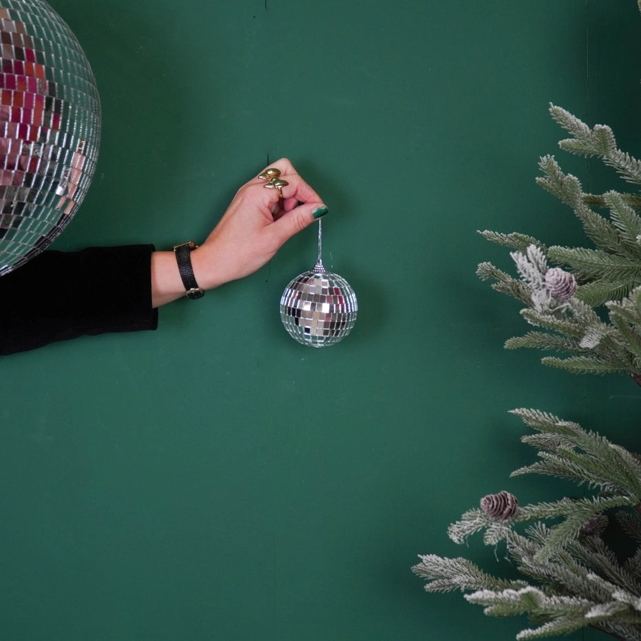 Weihnachtskugel | Discokugel Silber 8cm