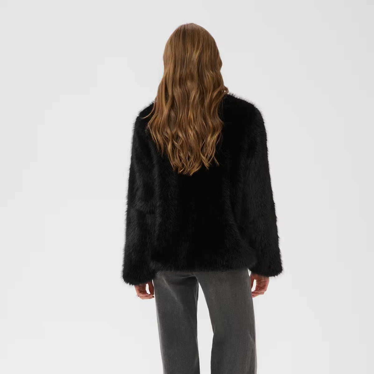 Kunstfelljacke KAmadi | Black Deep