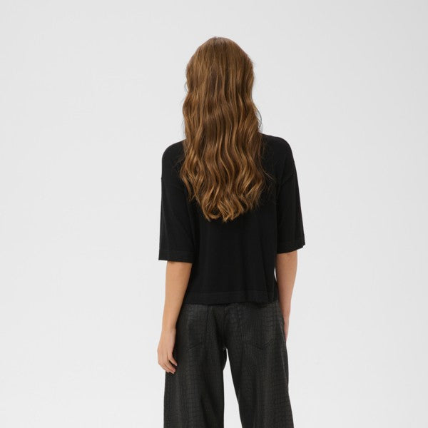 kurzarmpullover KAliva | Black Deep