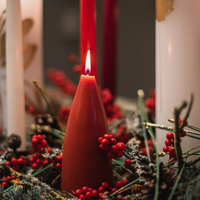Kegelkerze | Weihnachtsrot
