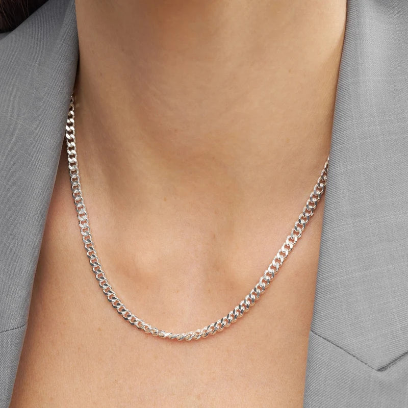 Halskette Panzer | Versilbert