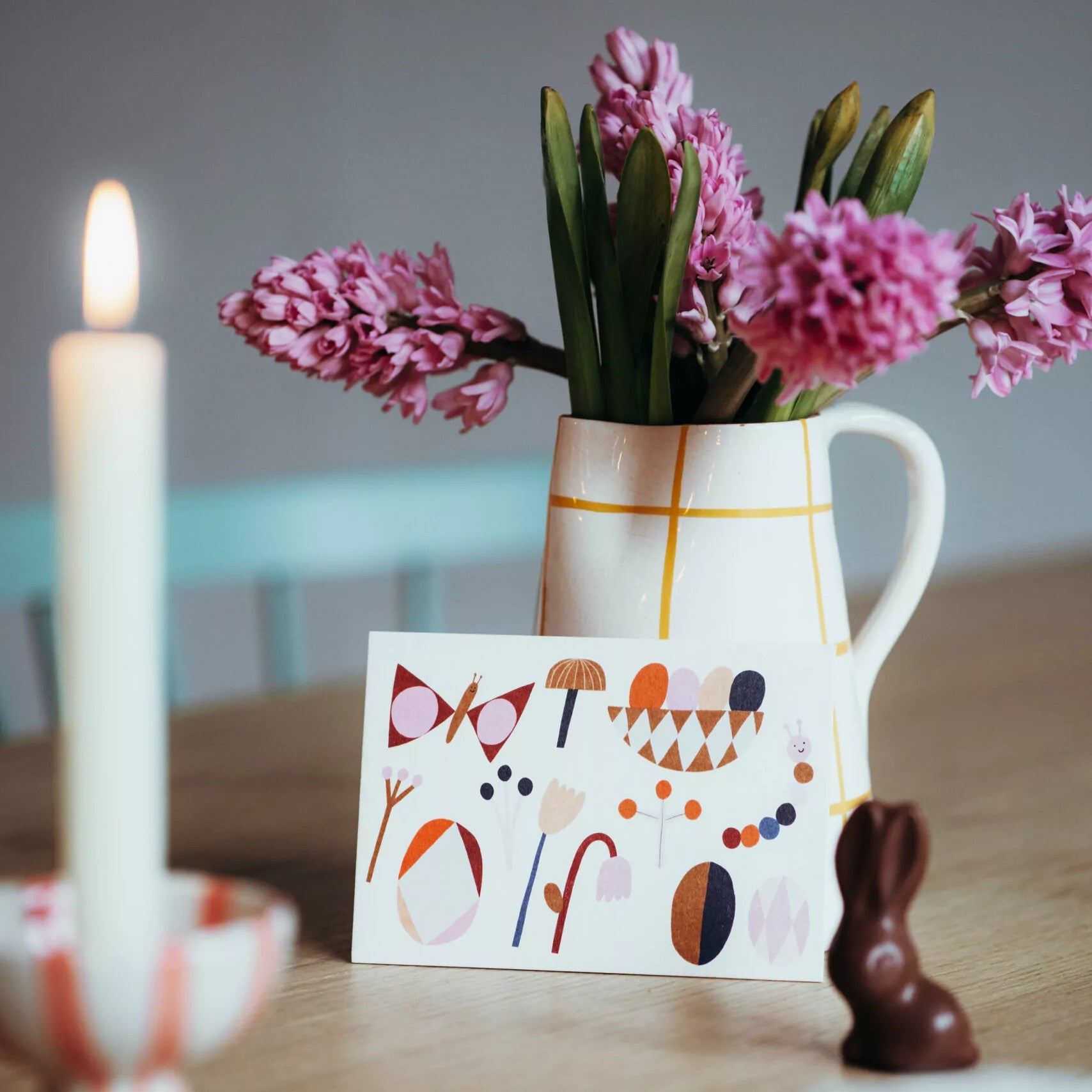 Postkarte aus Holzschliffpappe | Oster-Strauß