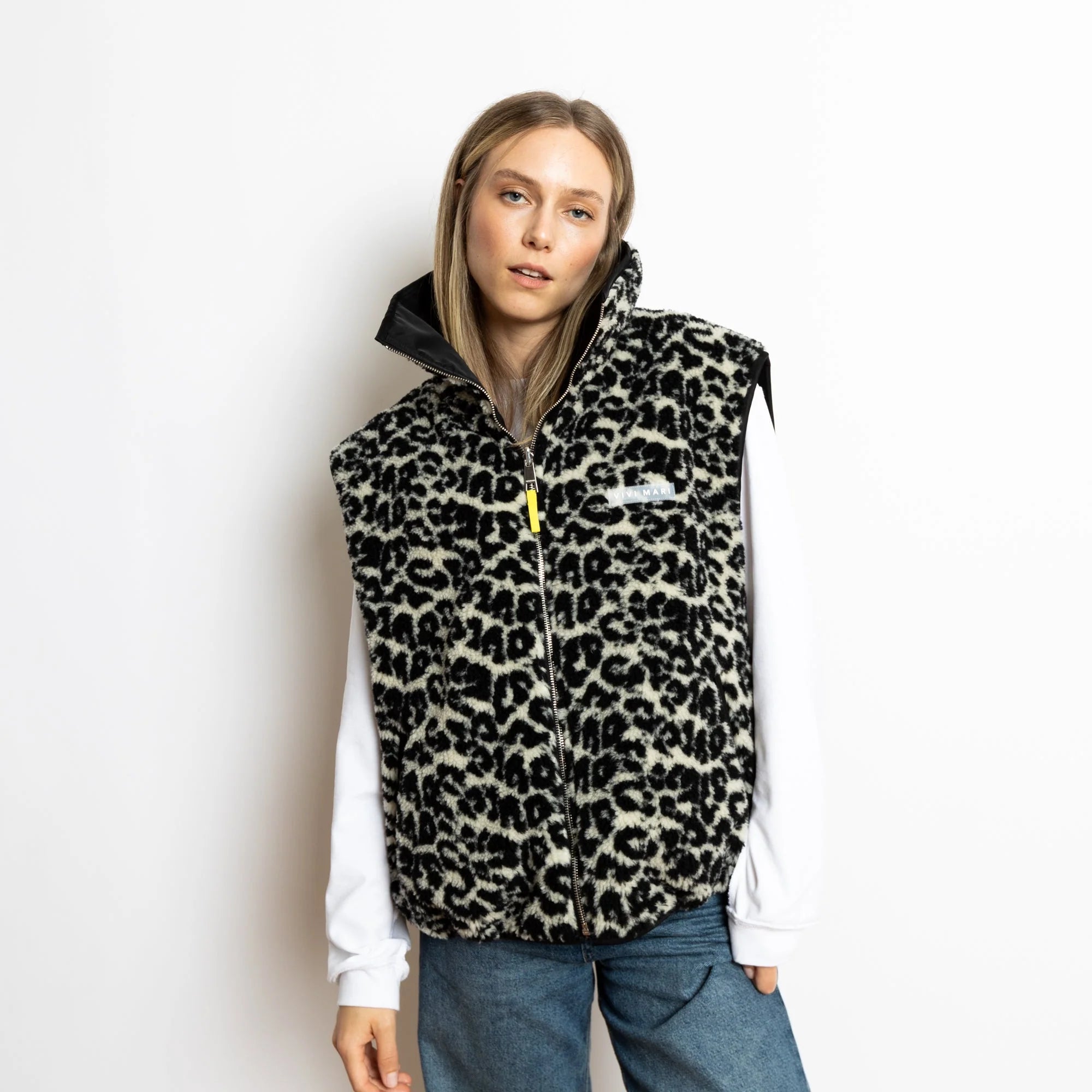 Reversible Bomber Weste | black leo/black sand