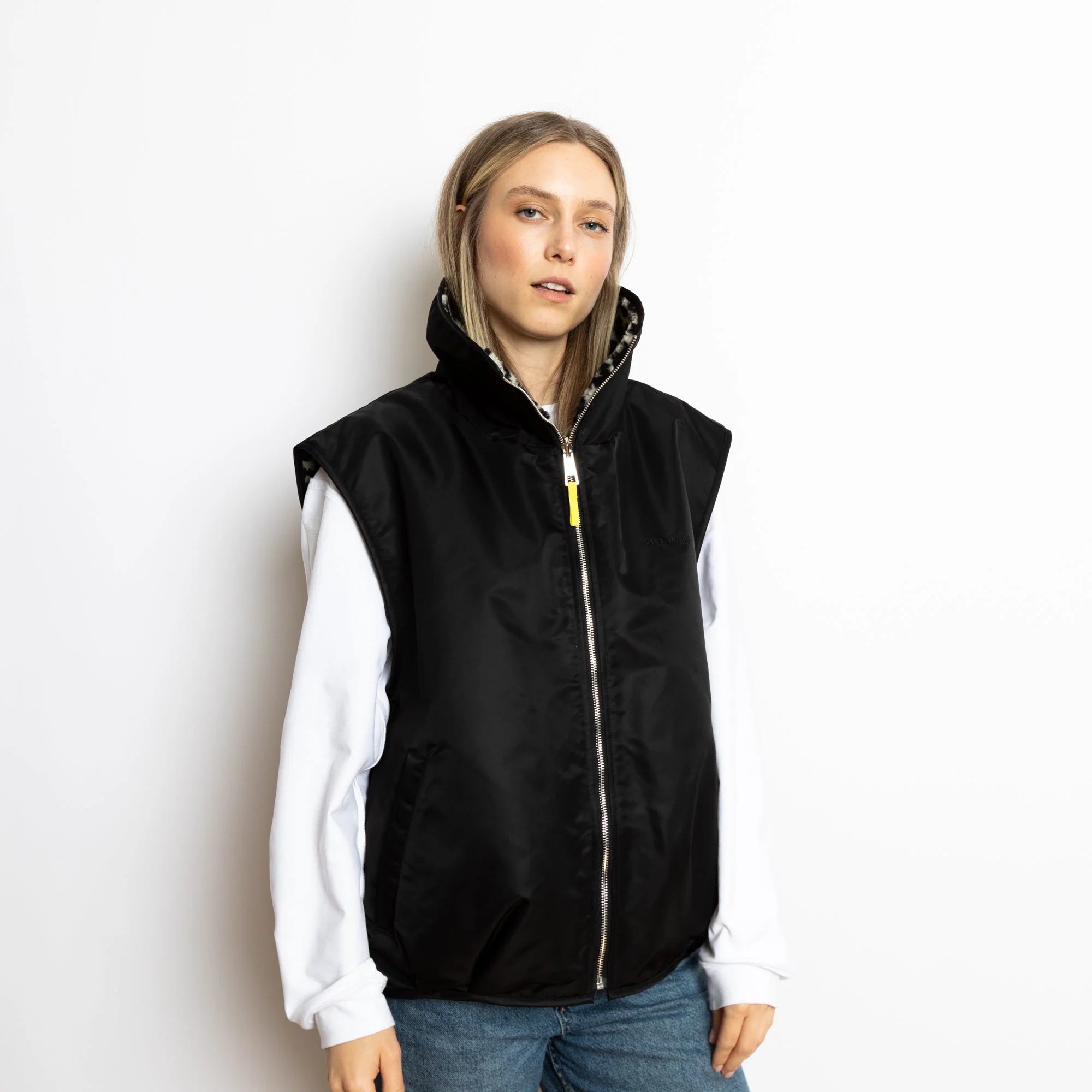 Reversible Bomber Weste | black leo/black sand