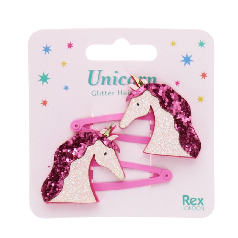 Glitzer-Haarspangen | Unicorn 2er-Set