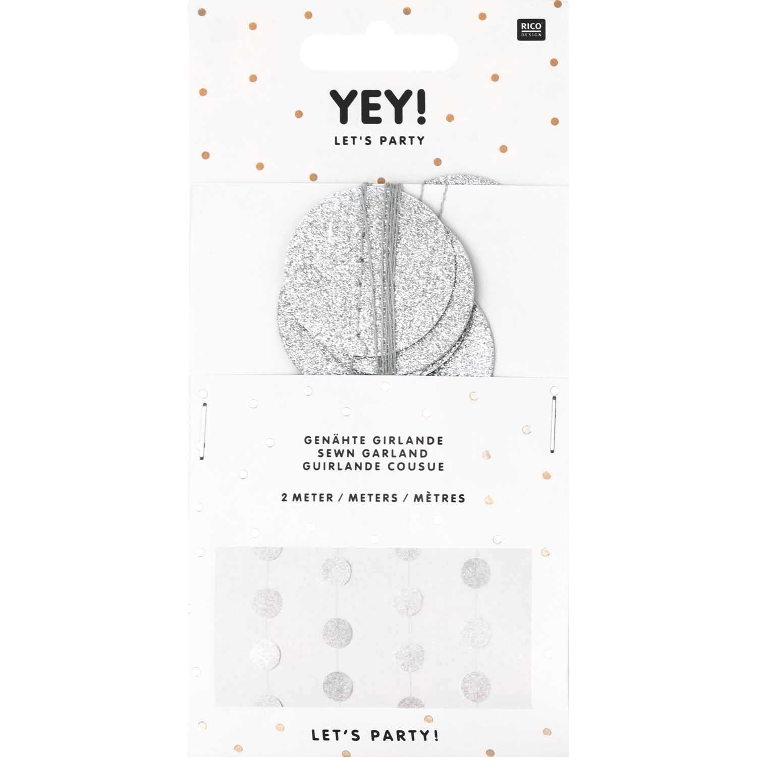 Girlande Kreise | Glitter-Silber
