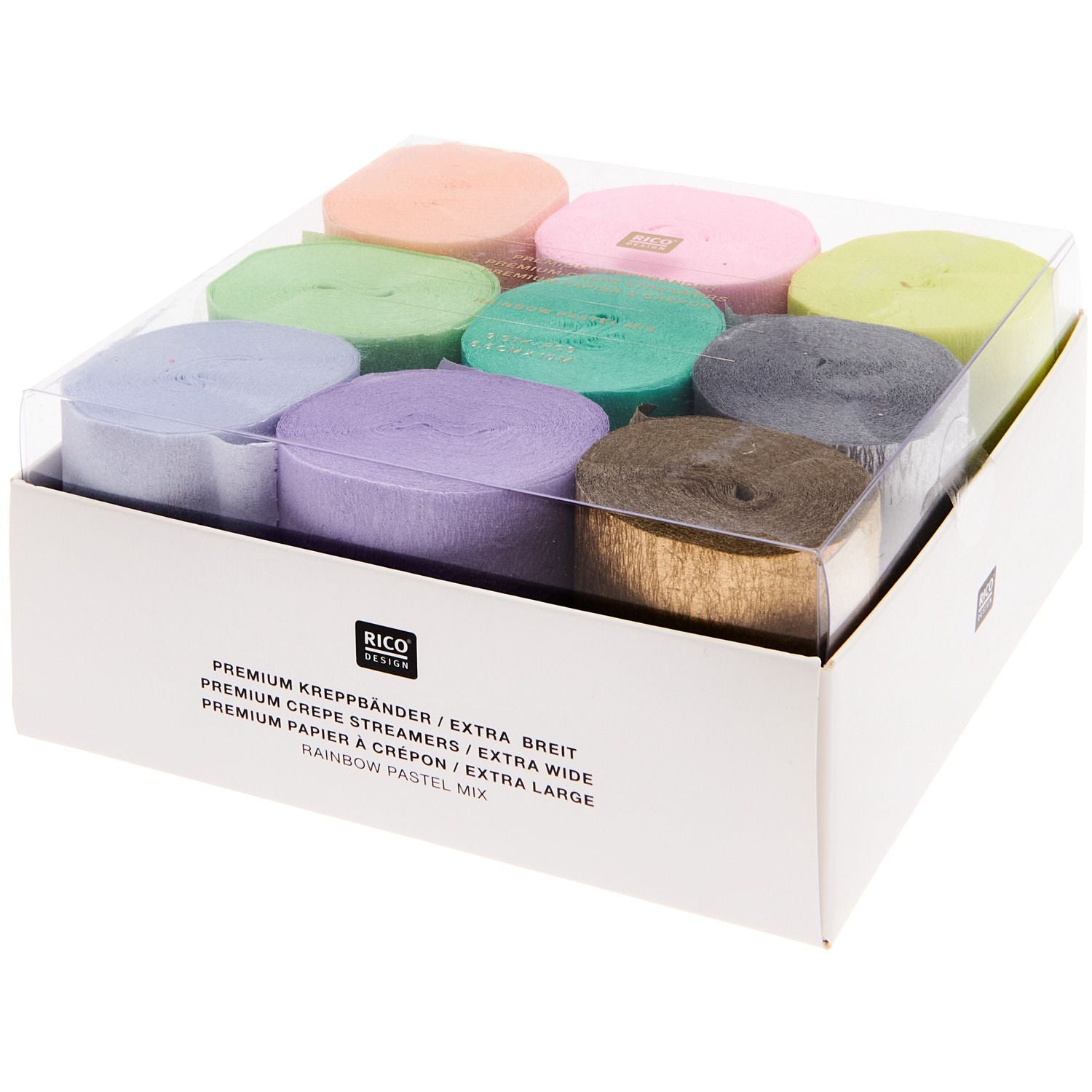 Kreppbänder | Regenbogen Pastell Mix