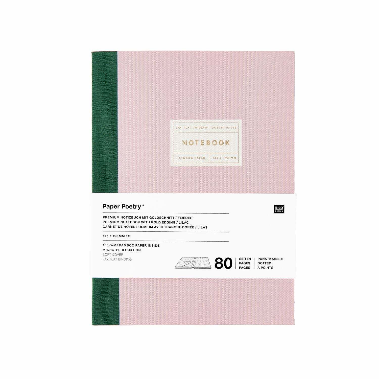 Notizbuch S Goldrand | Flieder