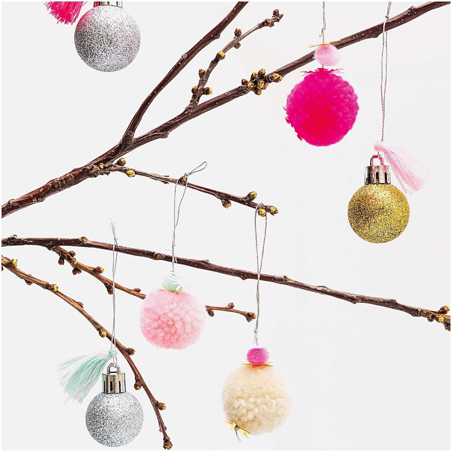 Pompon Kugel Anhänger | Neon Pastell