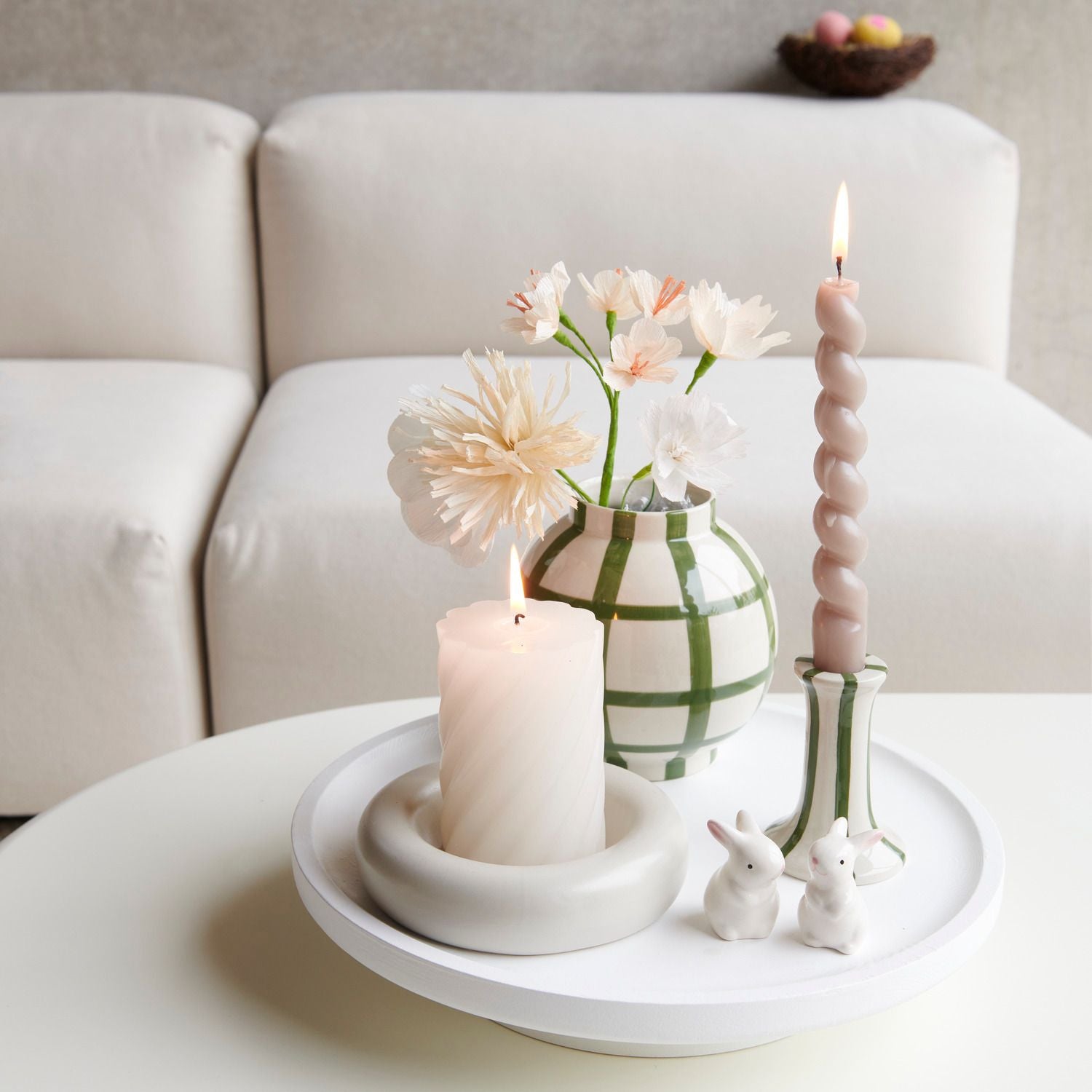 Spiralkerze 18,5cm | Kiesel