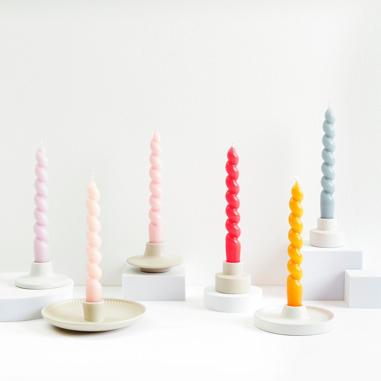 Spiralkerze 18,5cm | Soft Neon Orange