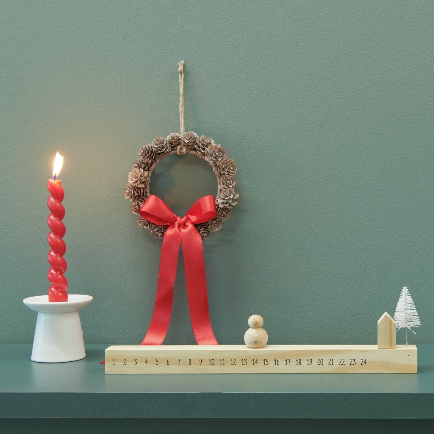 Spiralkerze 18,5cm | Rot