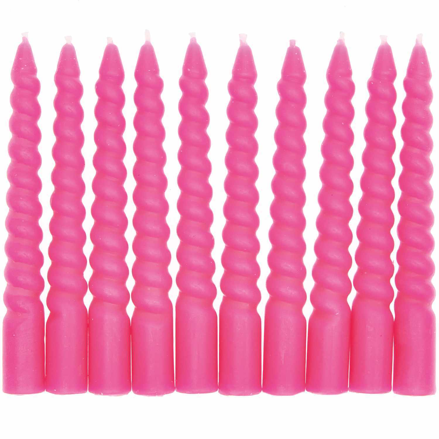 Spiralkerzen 10cm | Neon Pink