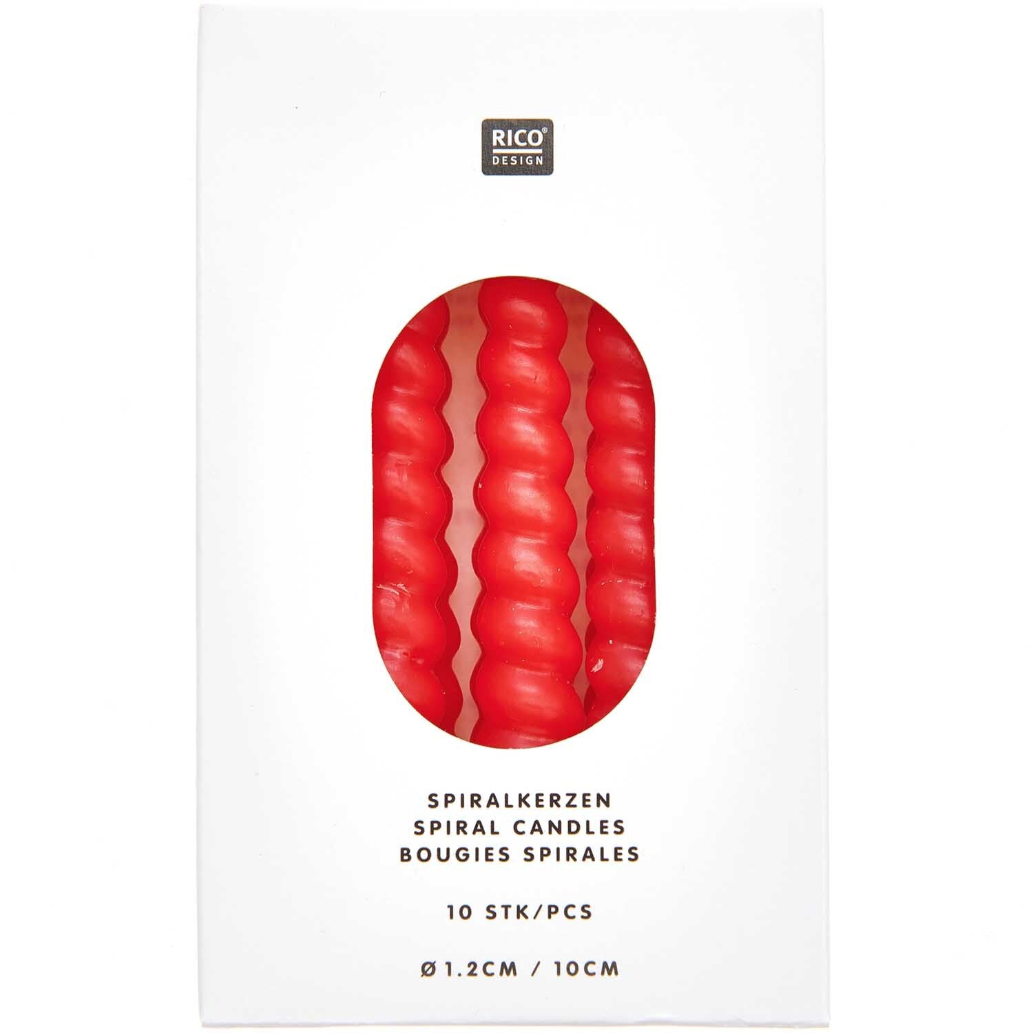 Spiralkerzen 10cm | Rot