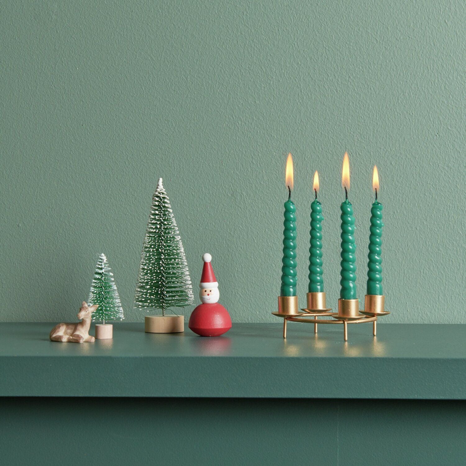 Spiralkerzen Mix 10cm | Grün