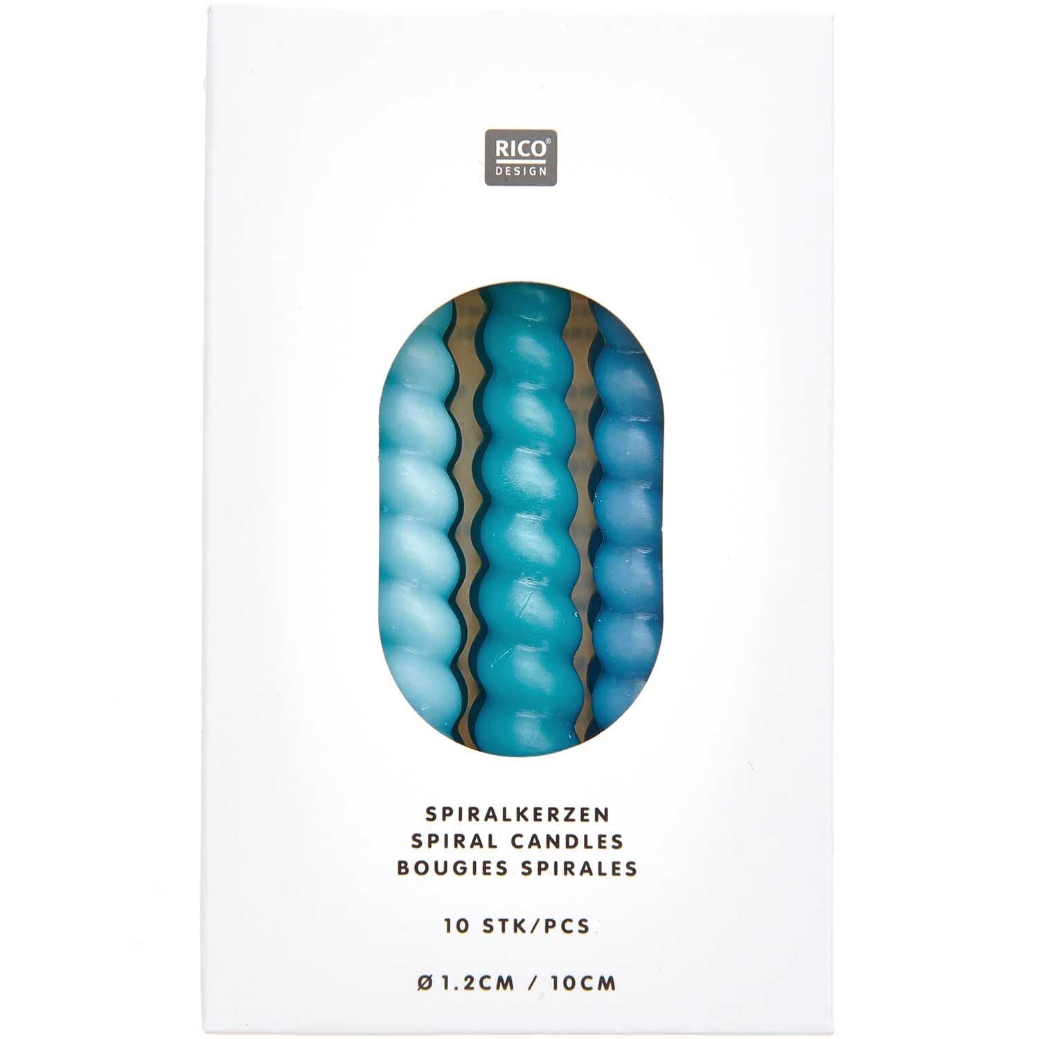 Spiralkerzen Mix 10cm | Smokey Blau