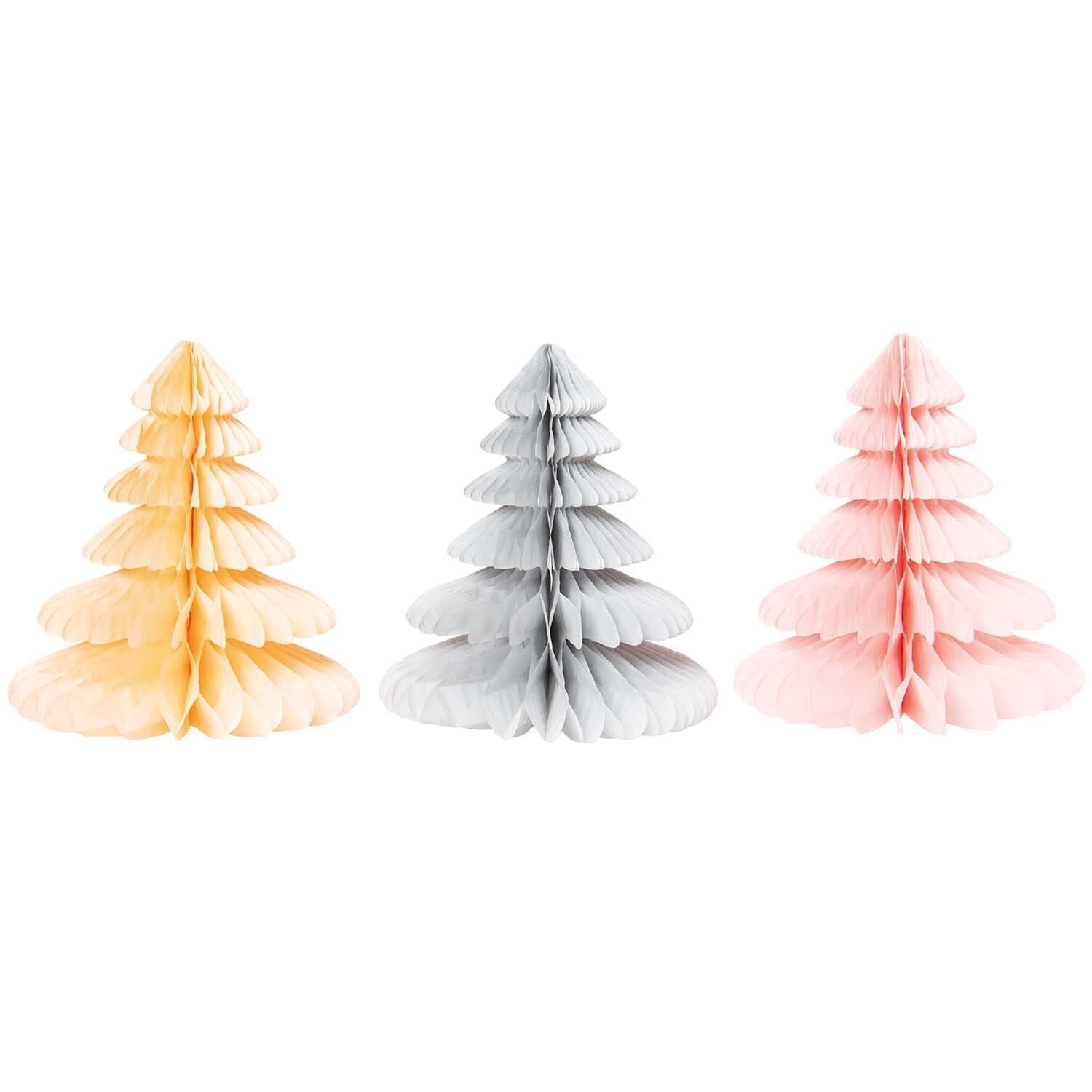 Wabentannen 3er Set | Pastell 20 cm