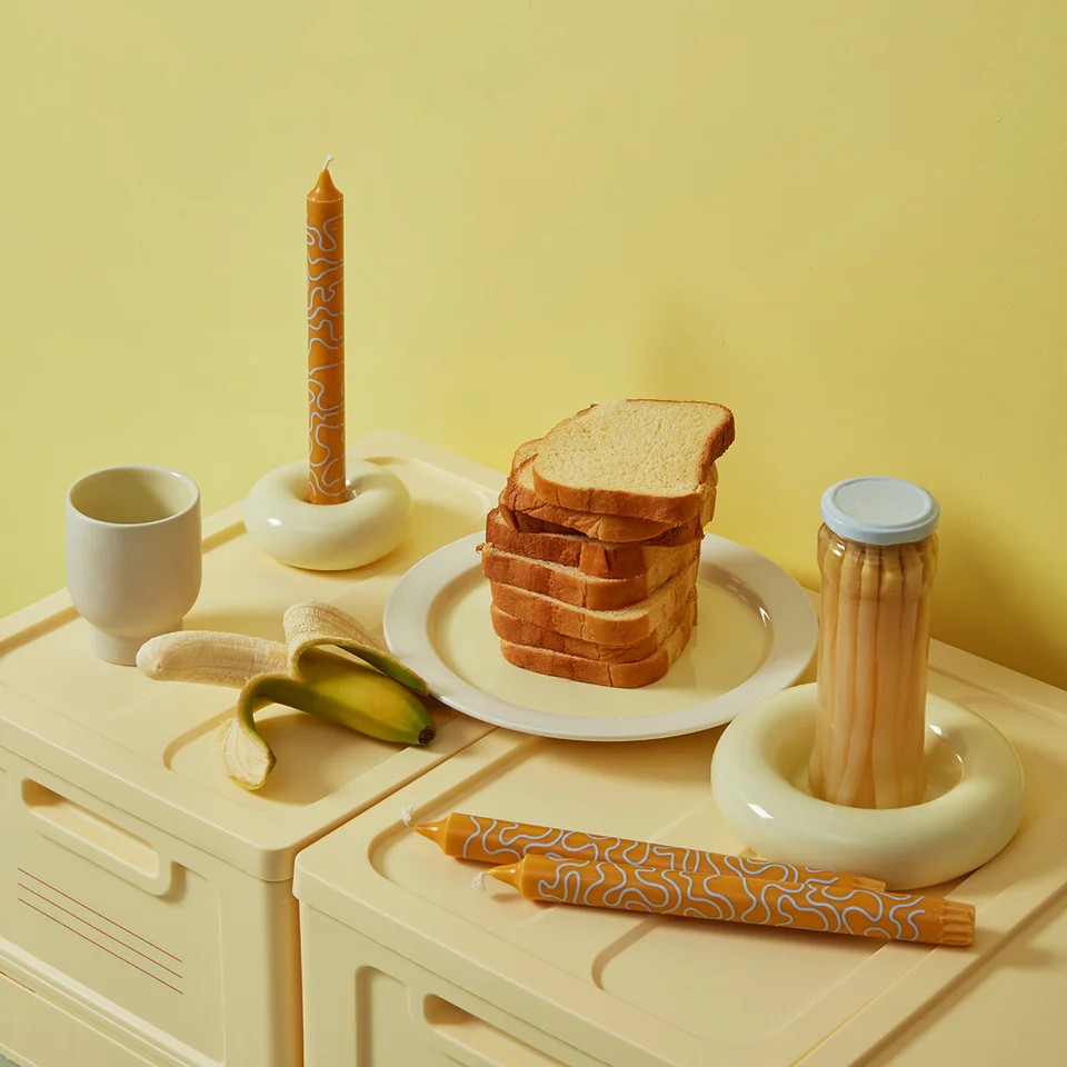 Kerzenhalter Bob | Groß Gelb