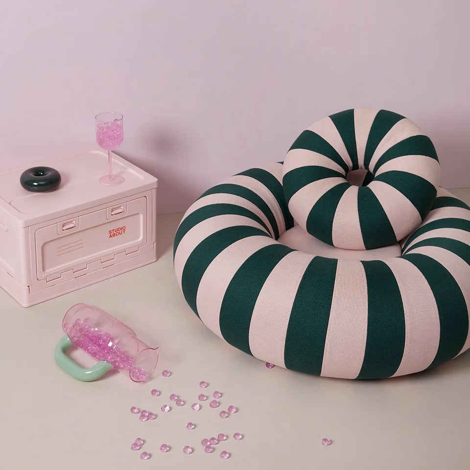 Kissen Float | Dunkelgrün/Rosa
