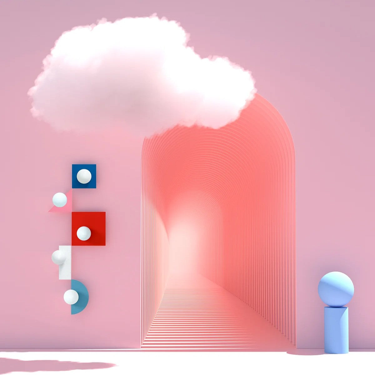 Wandleuchte Candy Little Square S | Bubblegum Pink