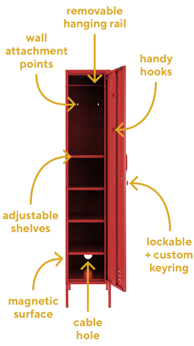 Metallspind | THE SKINNY | poppy red