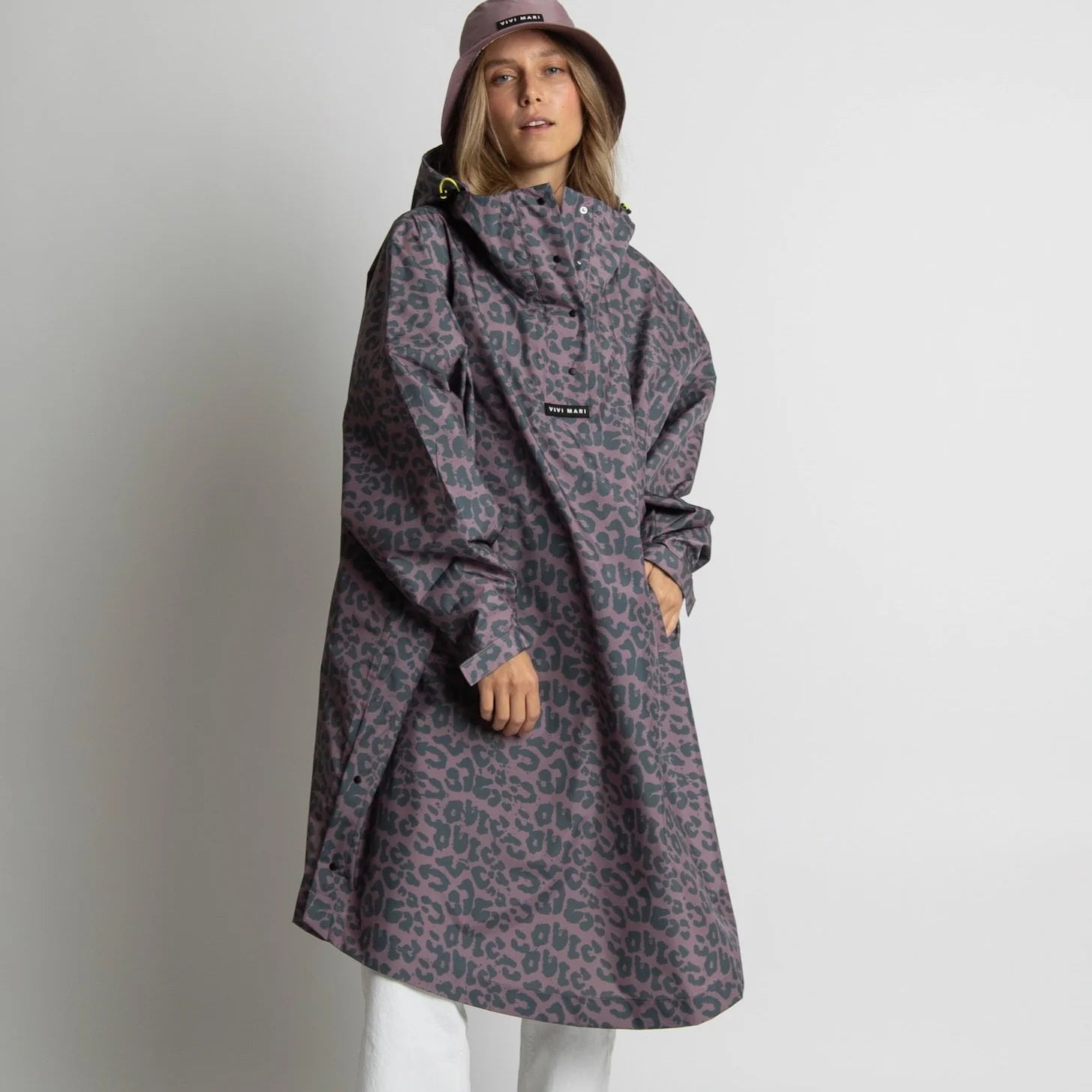 Regenponcho Leo Splashes | Dark Grey/Ash Plum