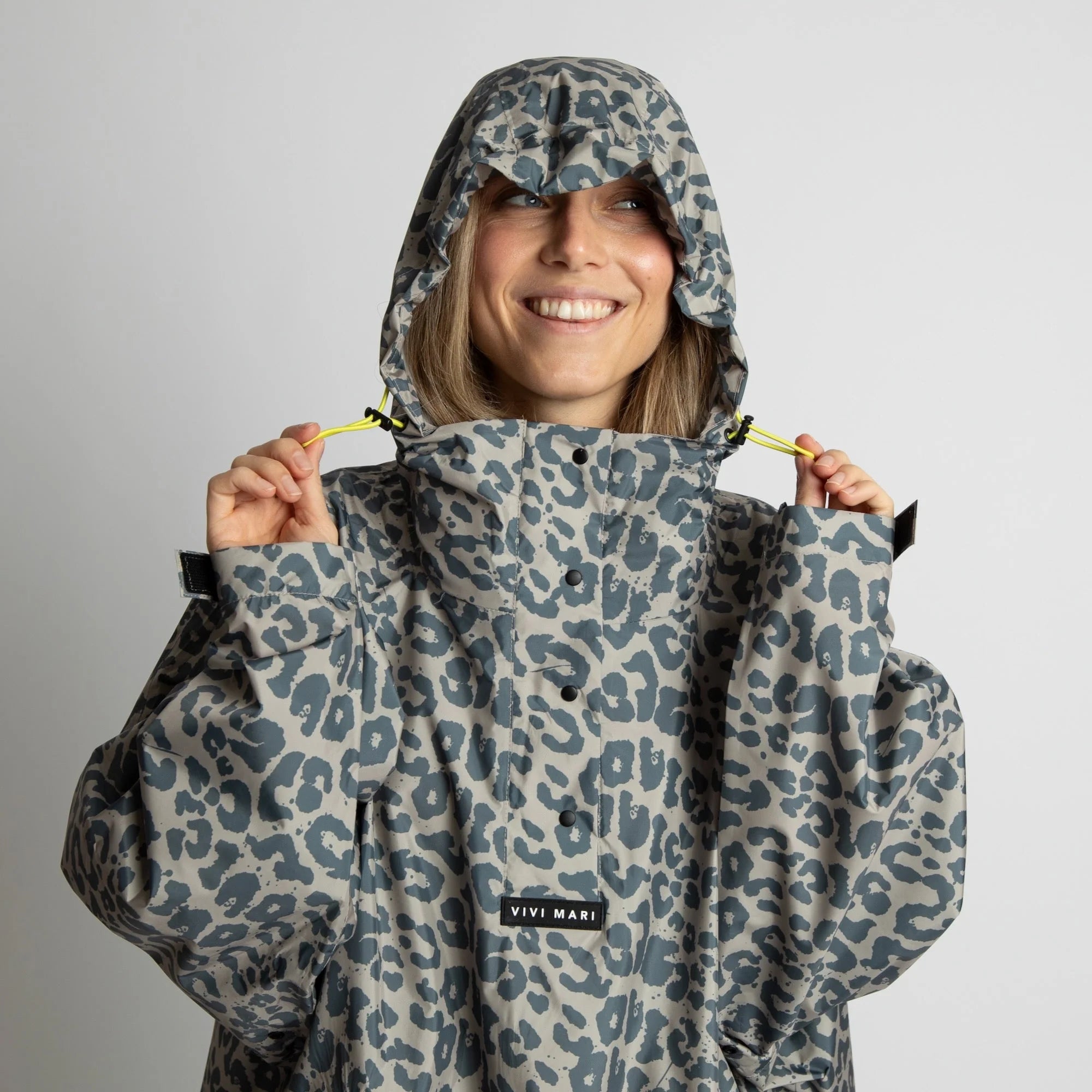 Regenponcho Leo Splashes | Dark Grey/Mushroom