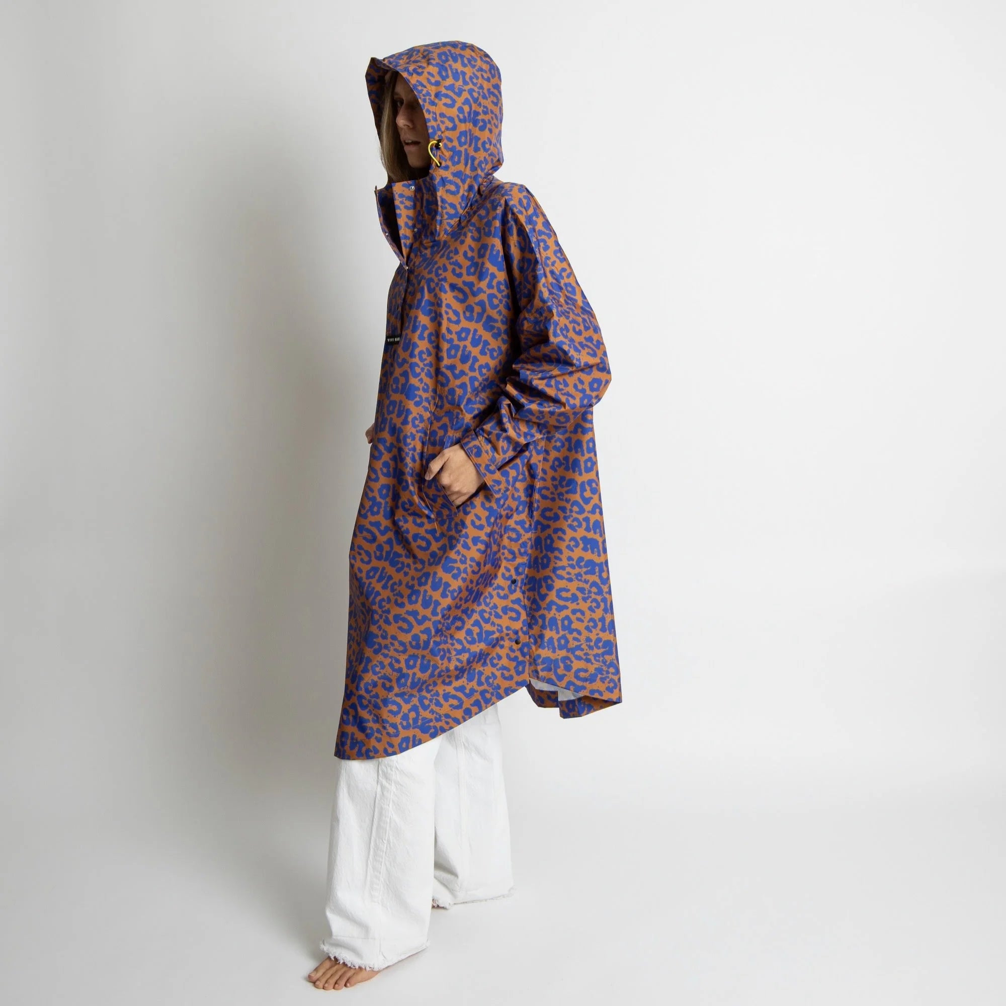 Regenponcho Leo Splashes | Electric Blue/Caramel