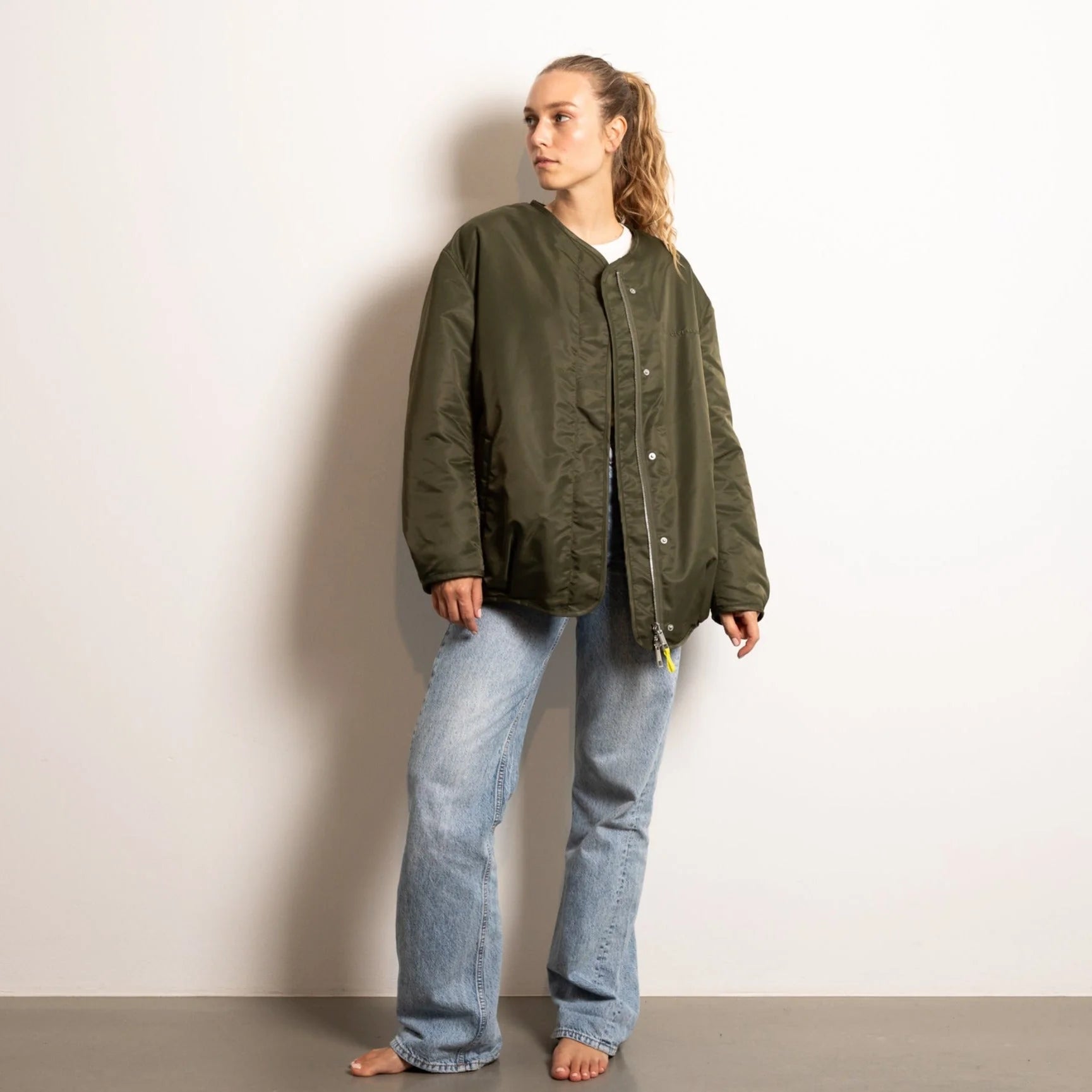 Reversible Bomber Jacke | Olive/Leo Navy-Olive