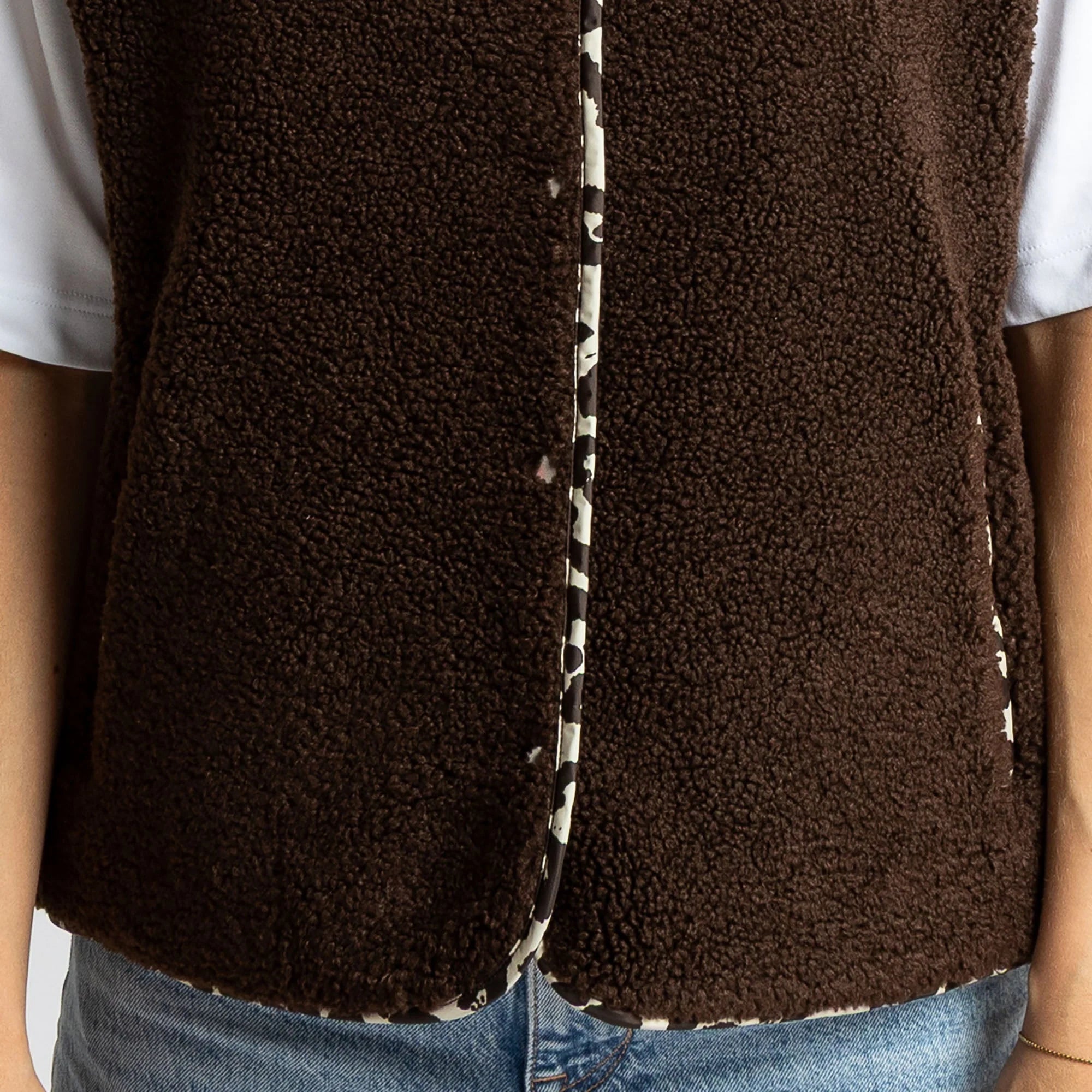 Teddy Fleece Weste | Chocolate