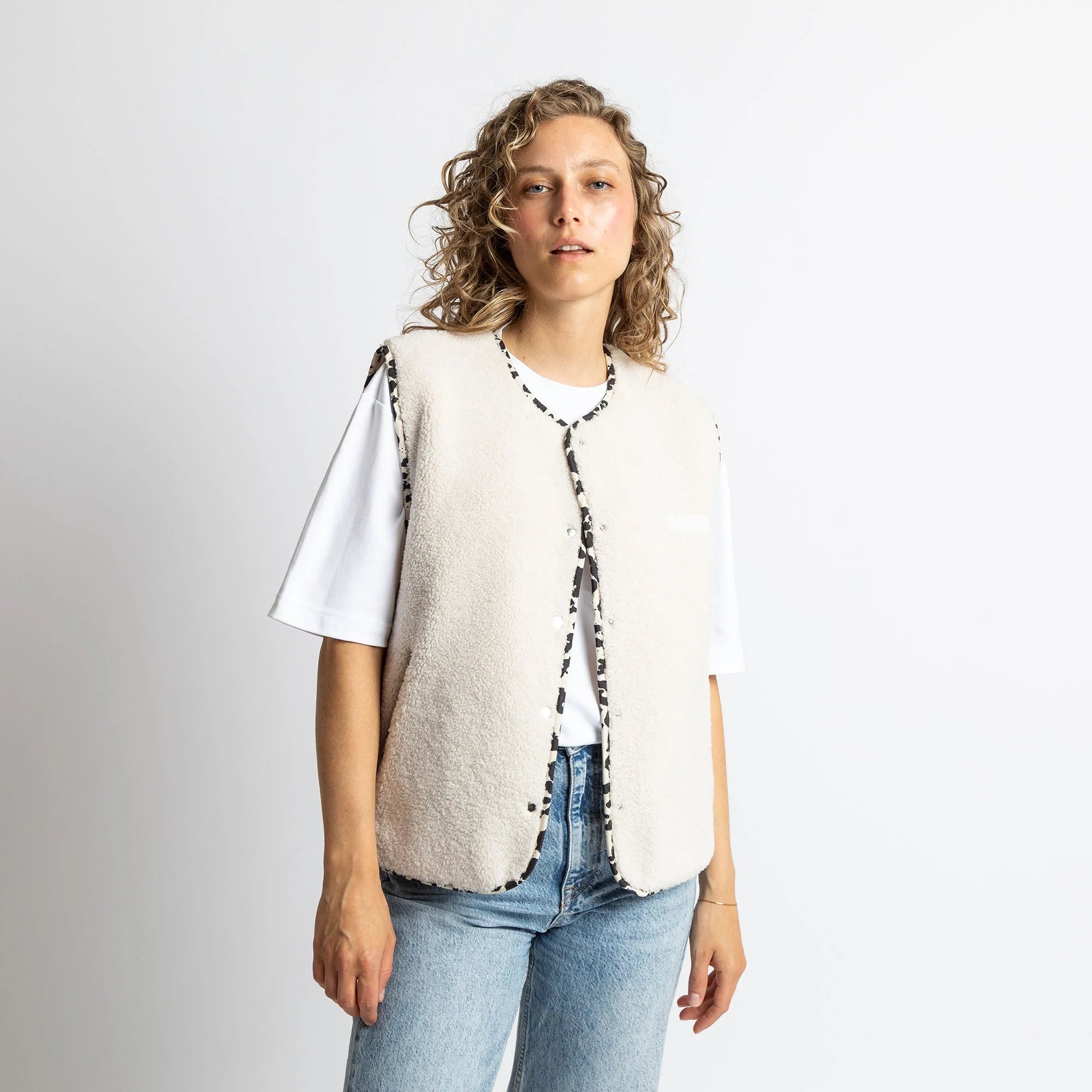 Teddy Fleece Weste | Sand