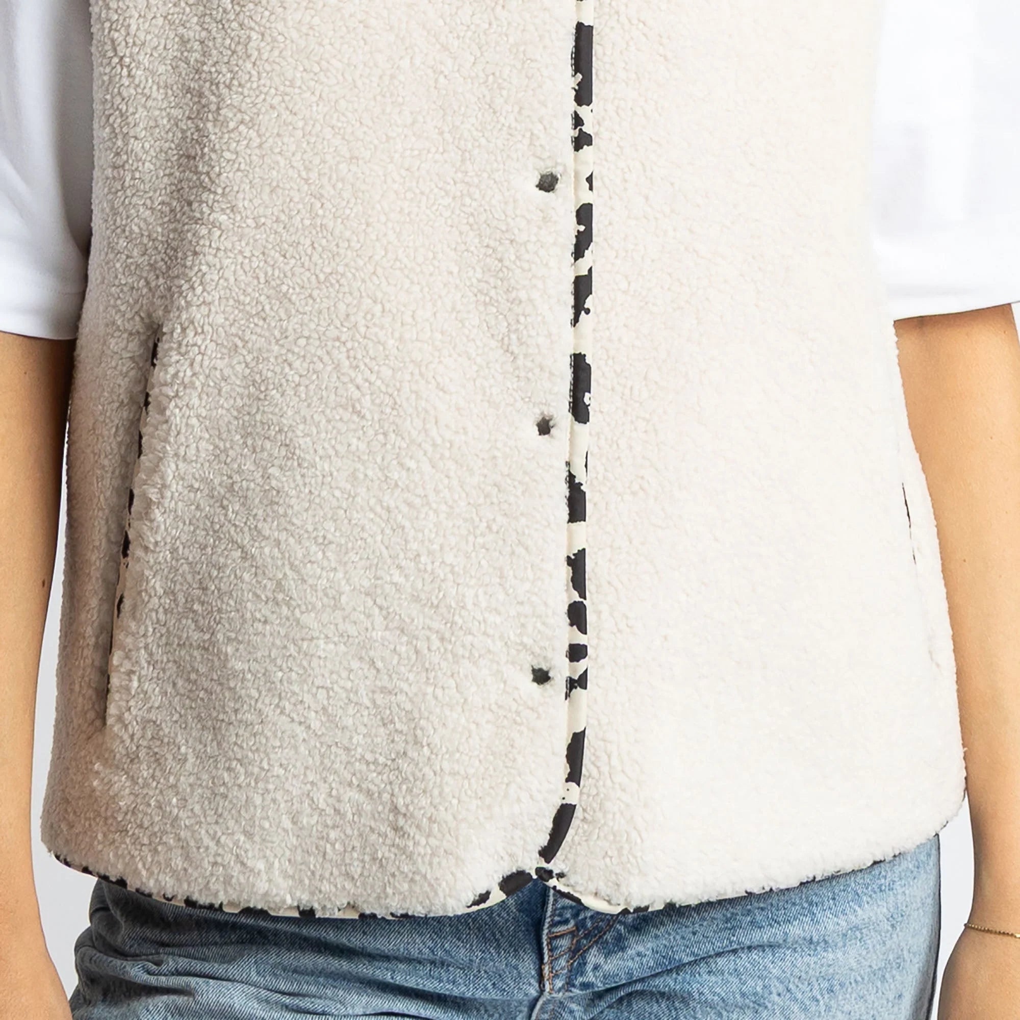 Teddy Fleece Weste | Sand